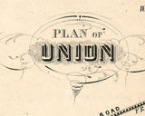 1855 Town Map of Union Broome County New York