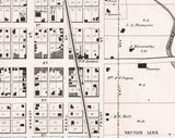 1865 Town Map of Thorntown Boone County Indiana