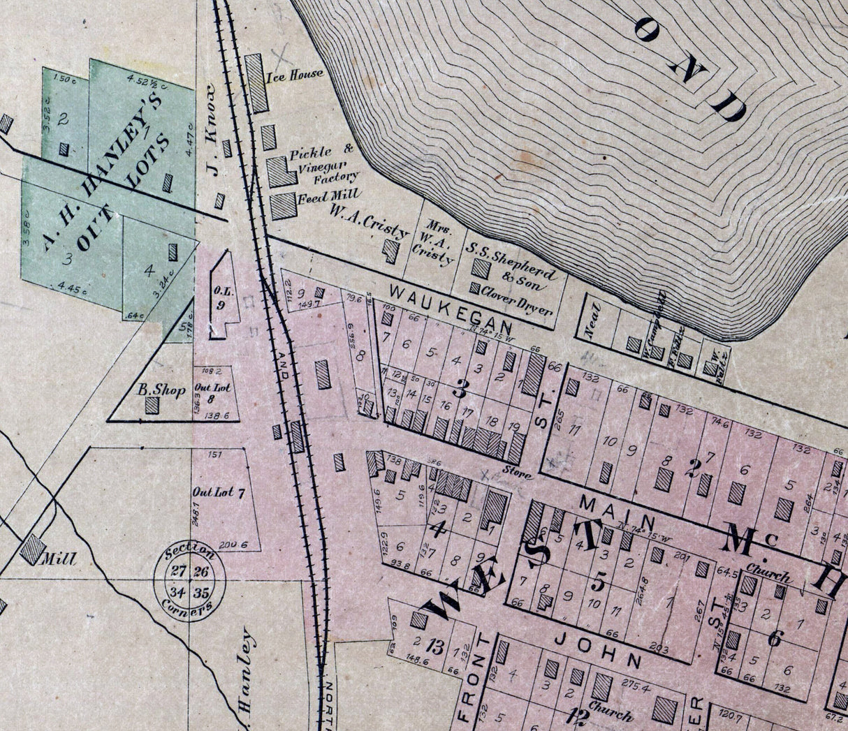 1892 Town Map of McHenry McHenry County Illinois