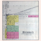 1892 Town Map of Hebron McHenry County Illinois