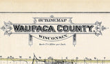 1889 Map of Waupaca County Wisconsin