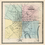 1864 Map of Lancaster Lancaster County Pennsylvania