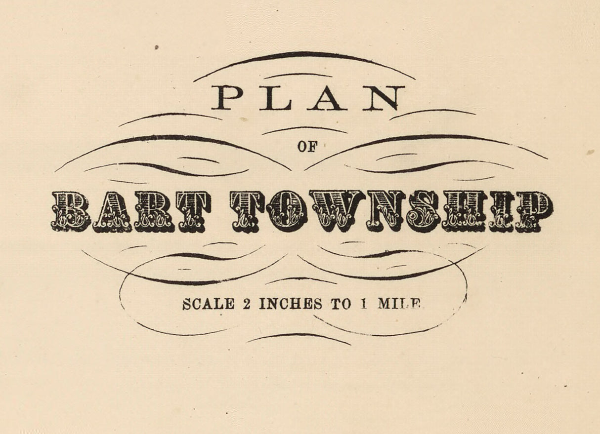 1864 Map of Bart Township Lancaster County Pennsylvania