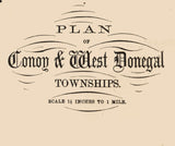 1864 Map of Conoy and West Donegal Township Lancaster County Pennsylvania
