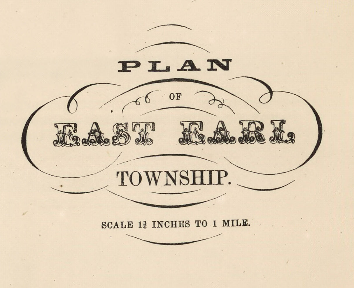 1864 Map of East Earl Township Lancaster County Pennsylvania