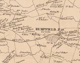 1864 Map of East Hempfield Township Lancaster County Pennsylvania