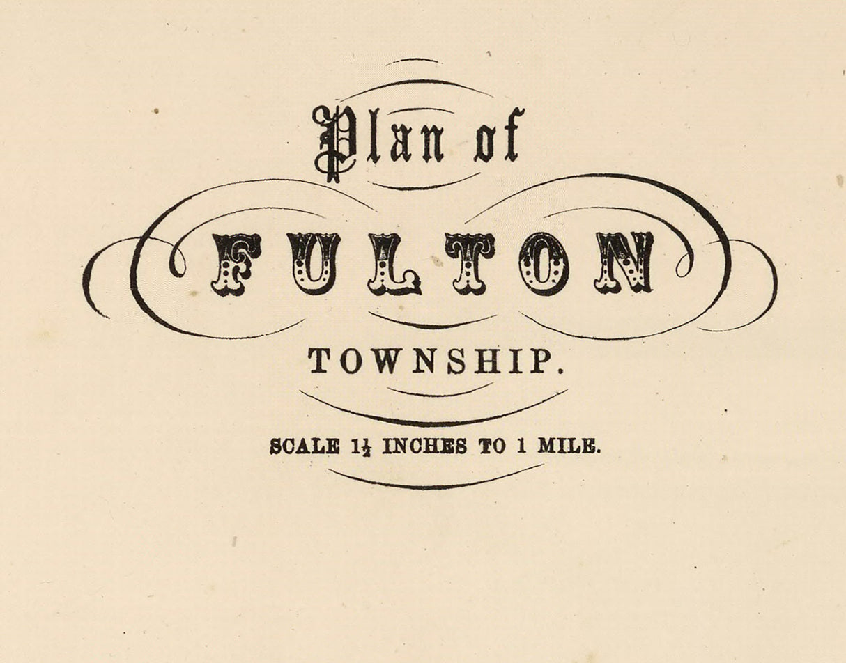 1864 Map of Fulton Township Lancaster County Pennsylvania