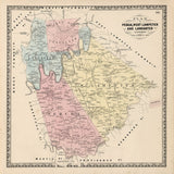 1864 Map of Pequa West Lampeter and Lancaster Township Lancaster County PA