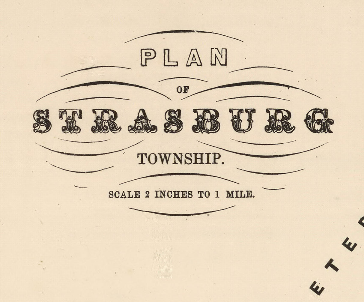 1864 Map of Strasburg Township Lancaster County Pennsylvania