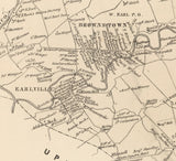 1864 Map of West Earl Township Lancaster County Pennsylvania