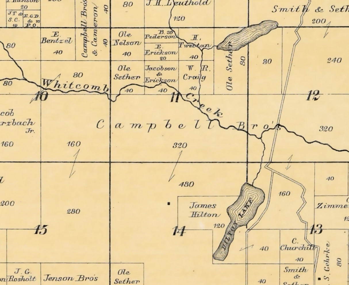 1889 Map of Helvetia Township Waupaca County Wisconsin