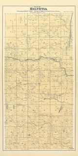 1889 Map of Helvetia Township Waupaca County Wisconsin