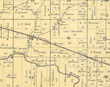 1889 Map of Waupaca Township Waupaca County Wisconsin