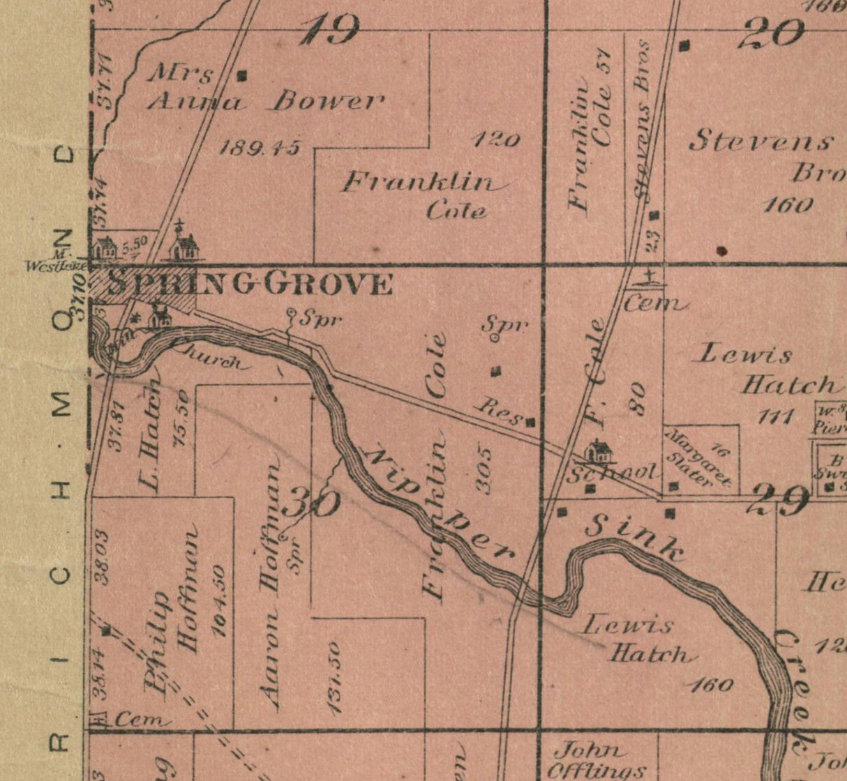 1892 Map of Burton Township McHenry County Illinois