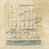 1858 Town Map of Bellvernon Fayette County Pa