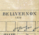 1858 Town Map of Bellvernon Fayette County Pa