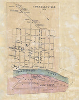 1858 Town Map of Connellsville Fayette County Pa