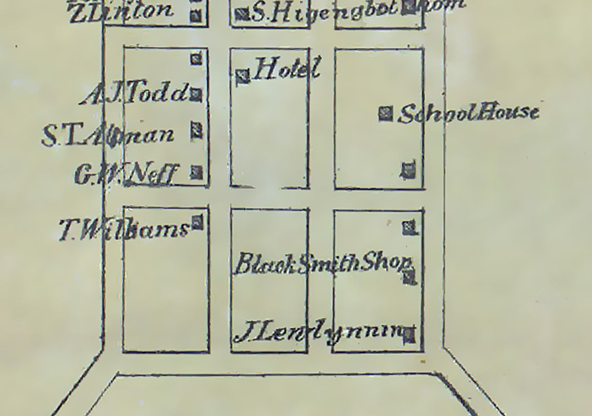 1858 Town Map of Masontown Fayette County Pa