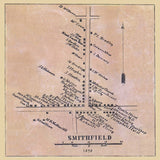 1858 Town Map of Smithfield Fayette County Pa