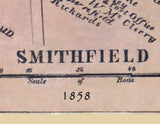 1858 Town Map of Smithfield Fayette County Pa