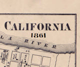 1861 Town Map of California Washington County Pennsylvania