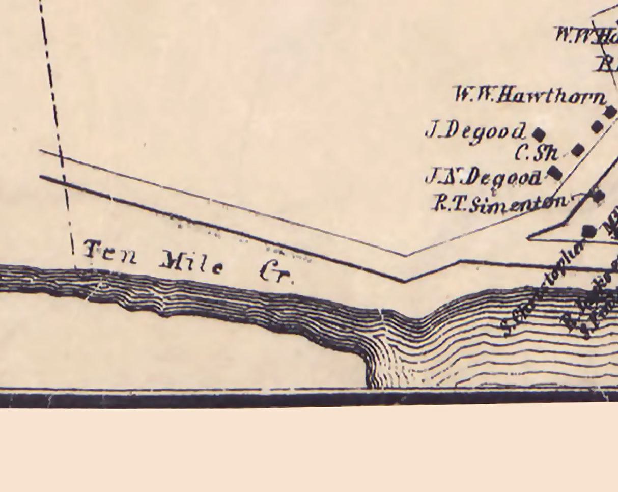 1861 Town Map of Millsborough Washington County Pennsylvania