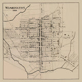 1861 Town Map of Washington Washington County Pennsylvania