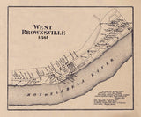 1861 Town Map of West Brownsville Washington County Pennsylvania