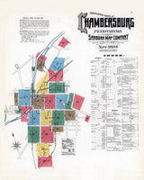 1904 Town Map of Chambersburg Franklin County Pennsylvania