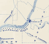 1865 Map of The Oil Region of Pennsylvania Derrick and Drill Oil Wells