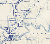 1865 Map of The Oil Region of Pennsylvania Derrick and Drill Oil Wells