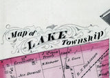 1875 Map of Lake Township Logan County Ohio