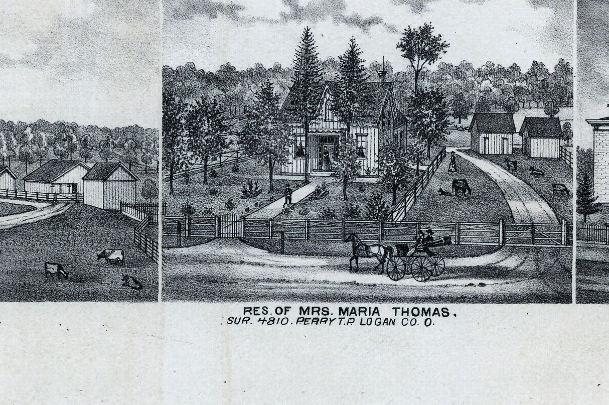 1875 Map of Liberty Township Logan County Ohio