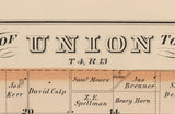 1875 Map of Union Township Logan County Ohio