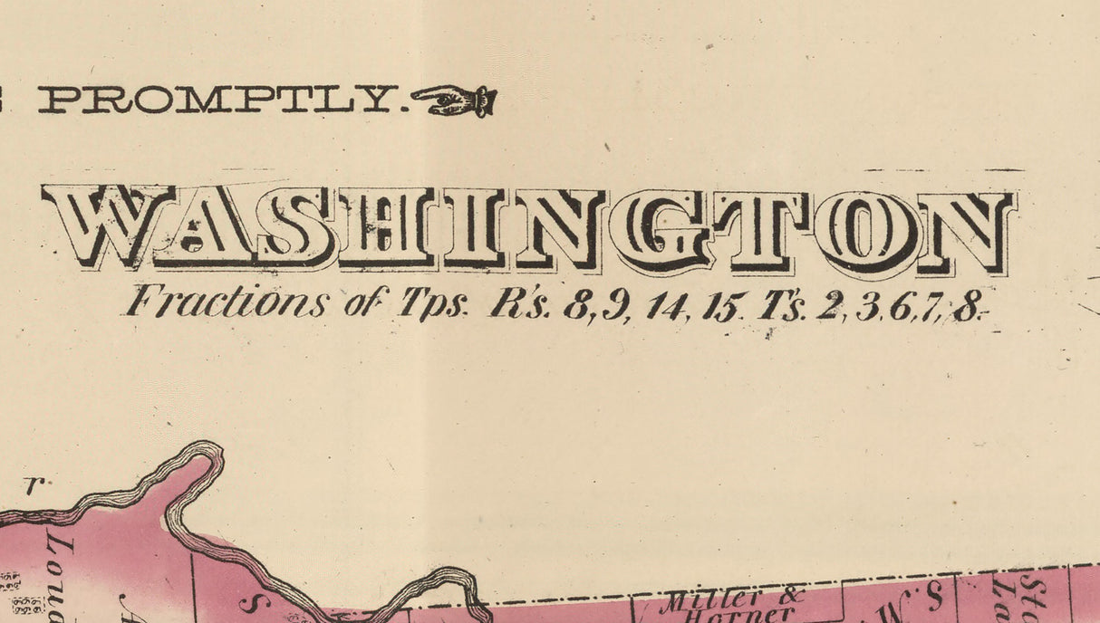1875 Map of Washington Township Logan County Ohio
