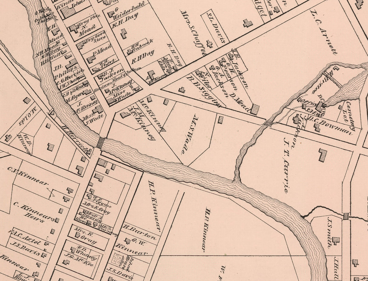 1878 Town Map of Youngsville Warren County Pennsylvania