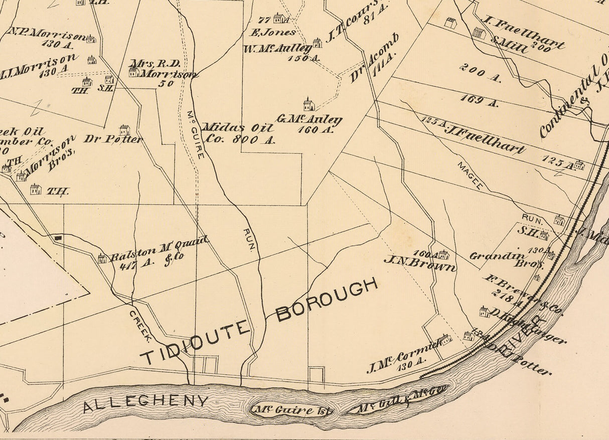 1878 Map of Deerfield Township Warren County Pennsylvania