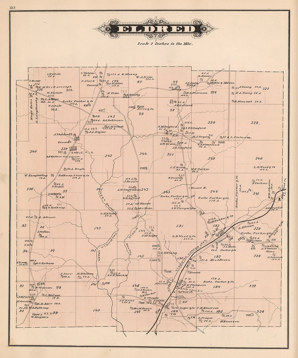 1878 Map of Eldred Township Warren County Pennsylvania