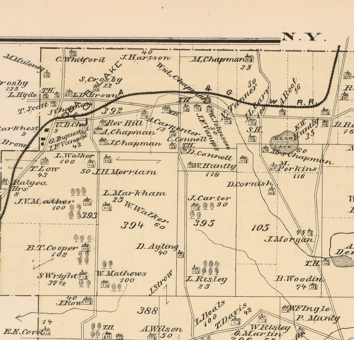 1878 Map of Freehold Township Warren County Pennsylvania