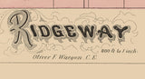 1875 Town Map of Ridgeway Logan County Ohio