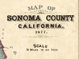 1877 Map of Sonoma County California