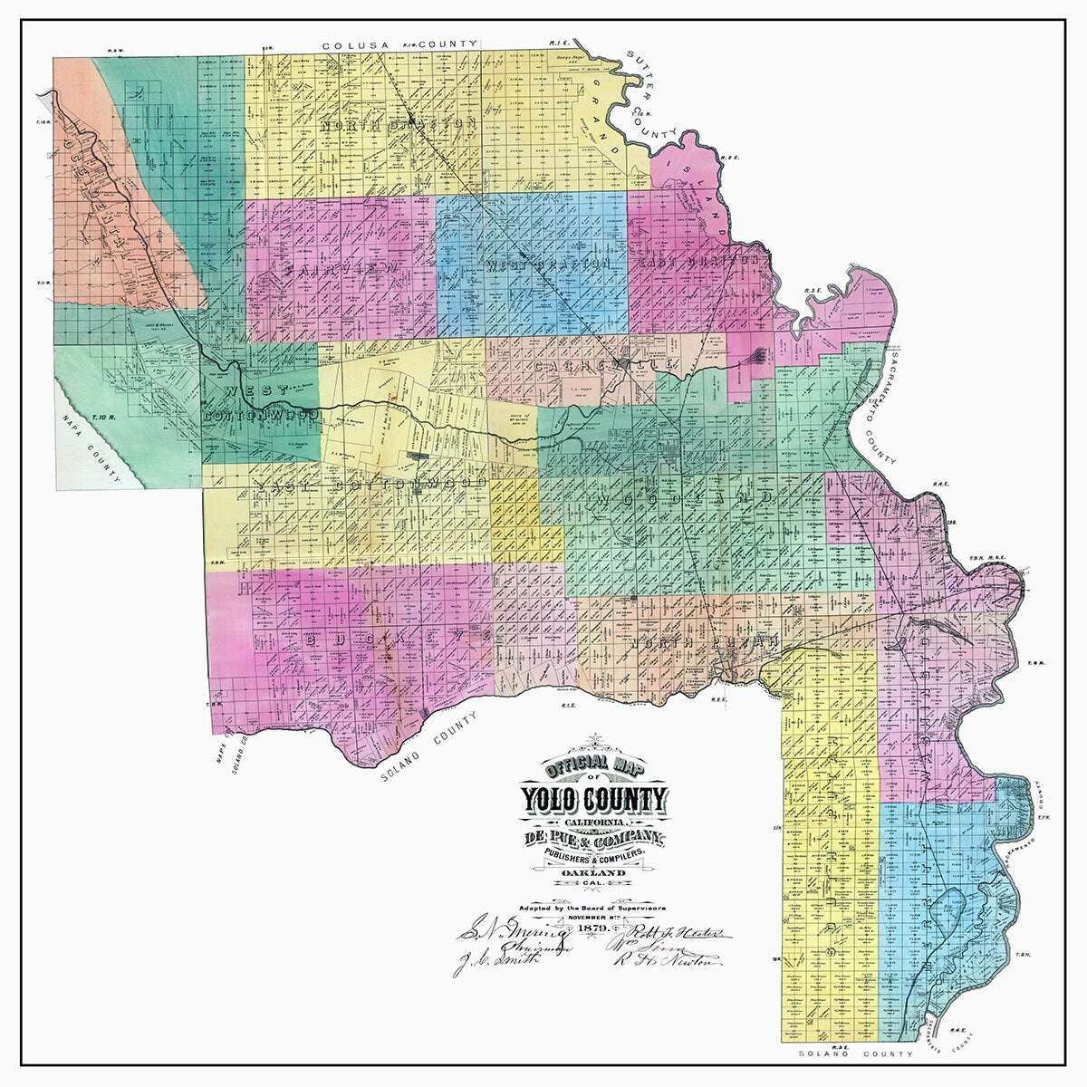 1879 Map of Yolo County California