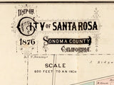 1877 Map of Santa Rosa Sonoma County California