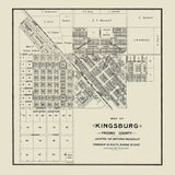 1891 Map of Kingsburg Fresno County California