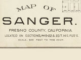 1891 Map of Sanger Fresno County California