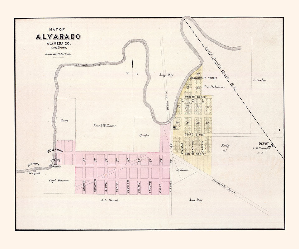 1878 Map of Alvarado Alameda County California