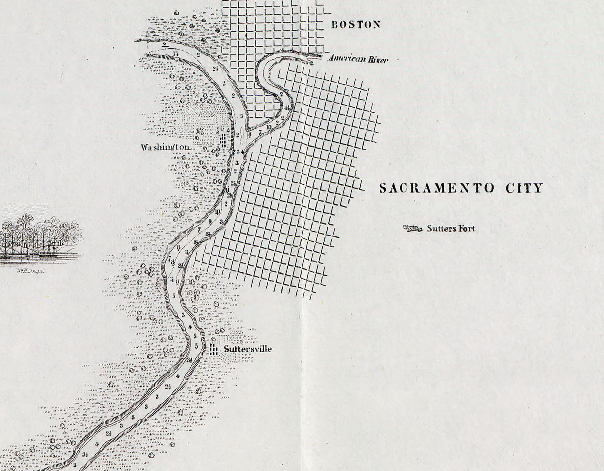 1850 Nautical Chart of the Sacramento River California