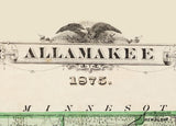 1875 Map of Allamakee County Iowa