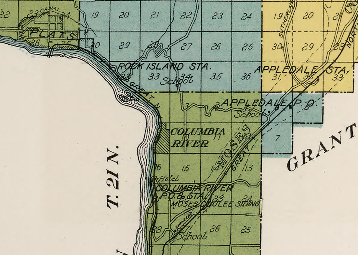 1915 Map of Douglas County Washington