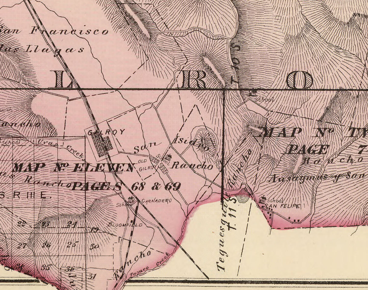 1876 Map of Santa Clara County California